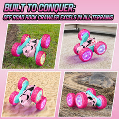 Hamdol Pink Blossom Edition RC car suitable for indoors and outdoors adventures.