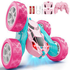 Hamdol Pink RC Car front view shows dual-tone design for stylish indoor play
