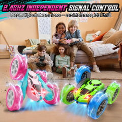 Hamdol Pink RC Car side view highlights compact, safe handling for young drivers