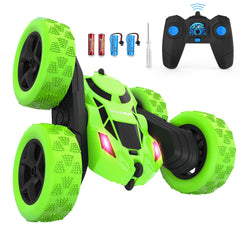 Hamdol Green Storm RC stunt car front view, ideal for indoor and outdoor racing