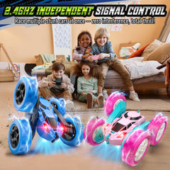 Hamdol stunt car side view showing dual-color design for versatile play