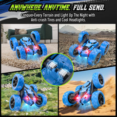 Hamdol RC car top view showing 360° spin capability for dramatic stunts
