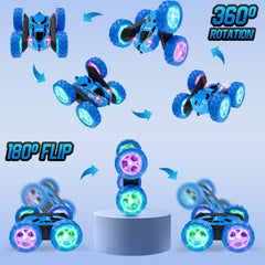 Hamdol STEM RC Car all-terrain tires grip grass, tile, and carpet.
