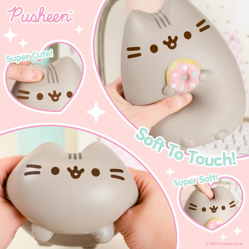 Hamee Pusheen bathrobe slow-rise squishy close-up, cozy desk companion