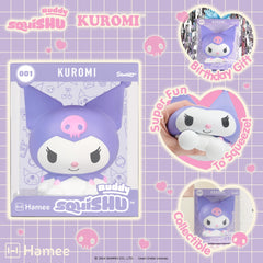 Hamee SquiSHU Buddy Kuromi close-up foam shows soft texture and slow rise.