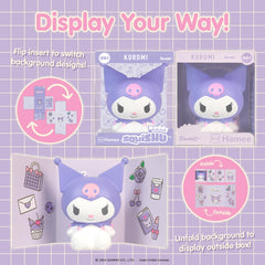 Hamee SquiSHU Buddy Kuromi desk display ready for shelf or desk decor.