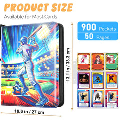 HAMKOT zipper binder with strap for portable card collection