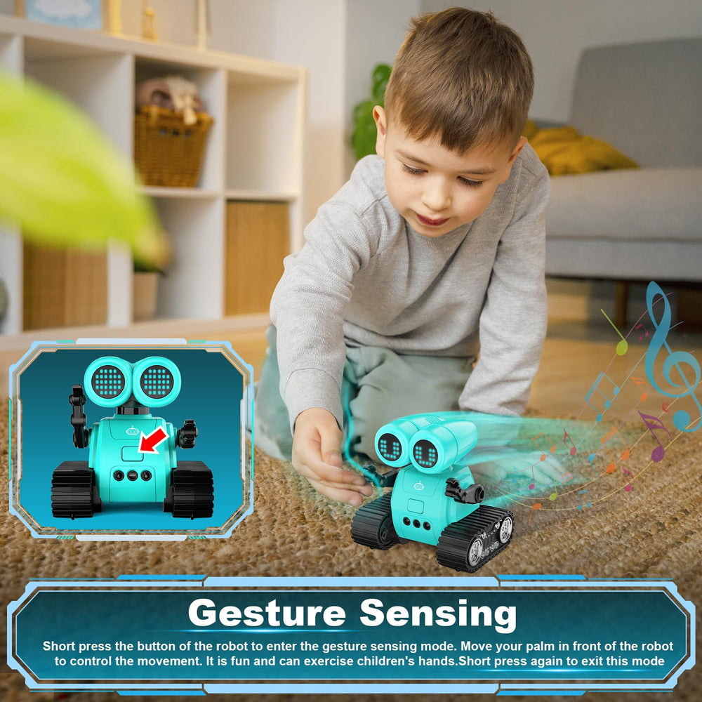 Hamourd robot LED eyes glow during activities, adding personality