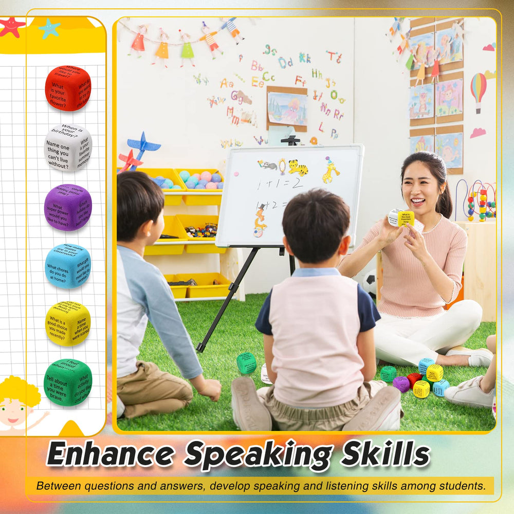 Hanaive learning cubes classroom setup aids turn-taking and dialogue practice