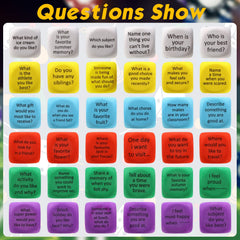 Hanaive conversation cubes color dice close-up highlights soft material and bright colors