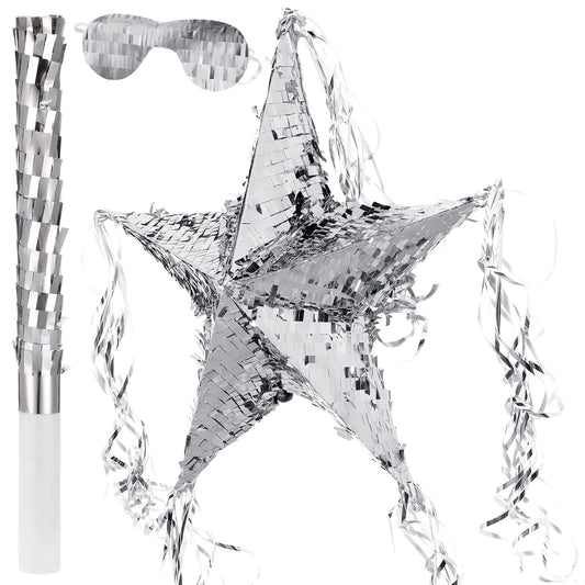 Hanaive foil star pinata unfolded, a vibrant centerpiece for adult birthday celebrations