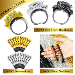 Hanaive gold and silver bead necklaces for a sparkling party look.