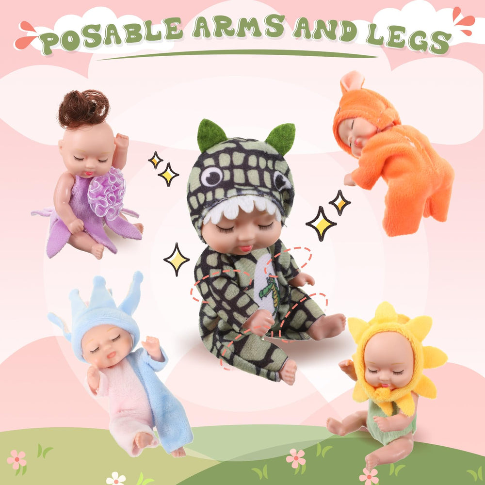 Hanaive mini dolls in hand-sewn soft clothes, durable for daily use