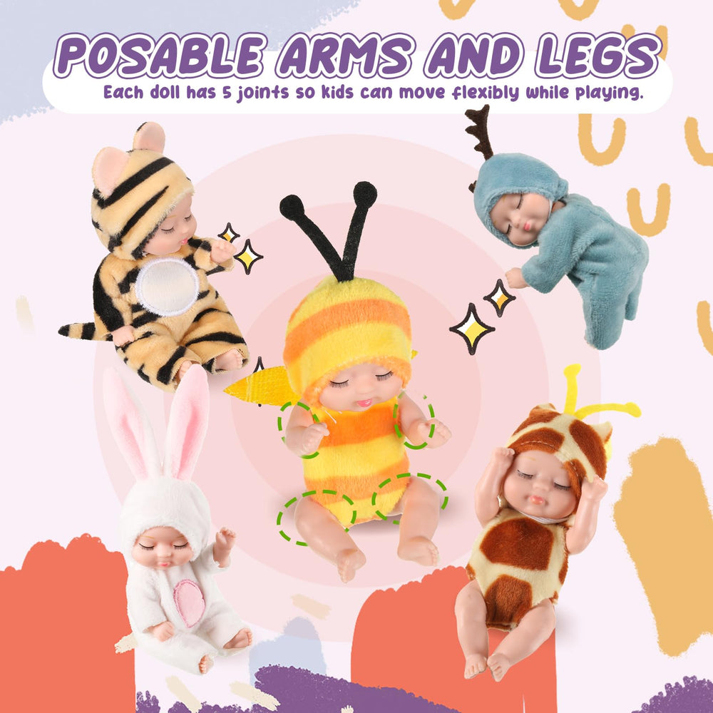 Hanaive dolls feature movable joints for poseable play and fine motor practice.