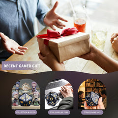 Handan 55mm purple D20 dice with large digits for quick reads.