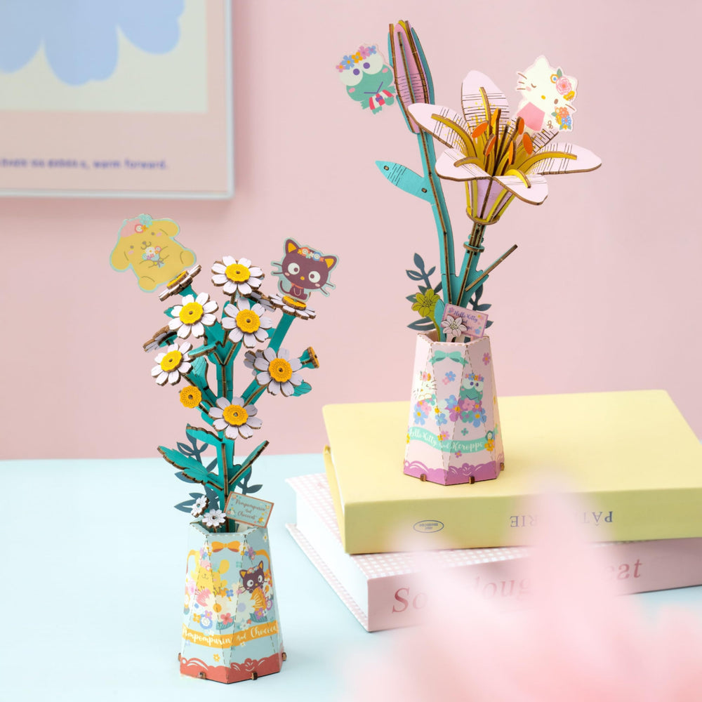 Hands Craft Hello Kitty Chamomile assembled size shown for easy display planning.
