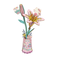 Hands Craft Hello Kitty Keroppi Lily puzzle front view for decorative display.