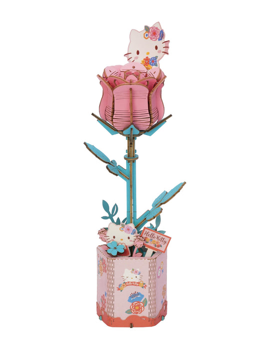Hands Craft Hello Kitty Pink Rose puzzle cover, ideal for a charming desk display.