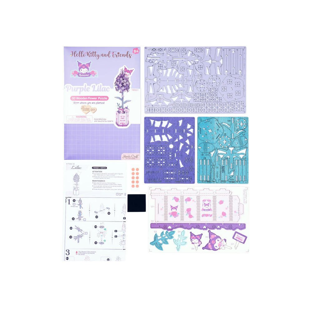 Hands Craft instruction guide, clear steps to complete the flower puzzle.