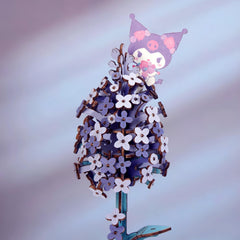 Hands Craft Lilac flower display, finished decor for desks and shelves.