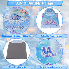Compact Handwell dance mat folded for easy storage and travel.