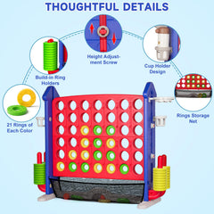 Handwell Giant Four-in-a-Row durable plastic ensures long-lasting playtime.