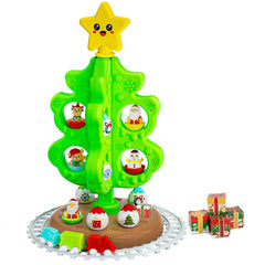 Handwell My First Christmas Tree with toddler train set in playful holiday display for kids