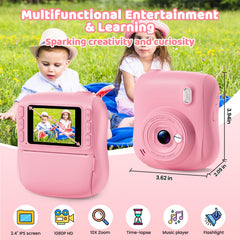 Hangrui instant print camera 1080P video display shows vivid memories