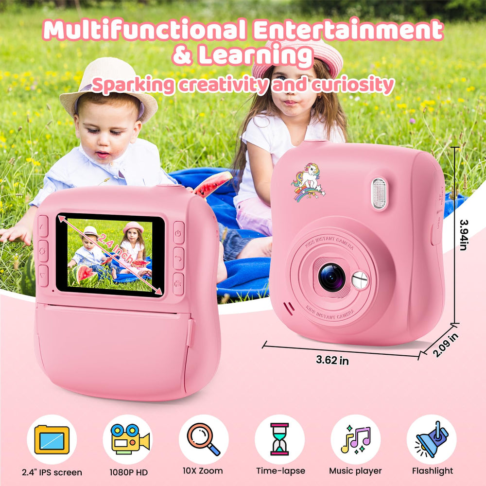 Hangrui camera printing a photo instantly for kids during play.