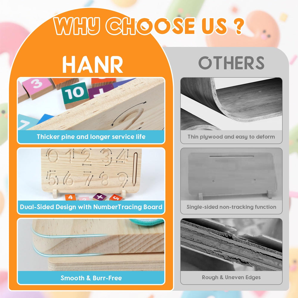 HANR flash cards promoting quick number recognition and memory.