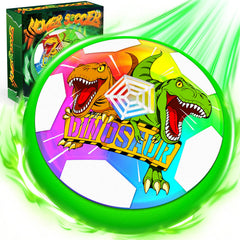 Hanroni Dinosaur Glow Hover Ball side view shows dynamic lighting for indoor active play.