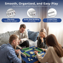 HANUSTARS clear acrylic mahjong tile holder shows all tiles for easy viewing