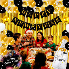 Haochenpai black latex balloons add dramatic contrast for NYE.