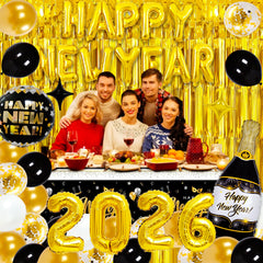 Haochenpai Happy New Year banner with 2026 balloons decorates the wall.