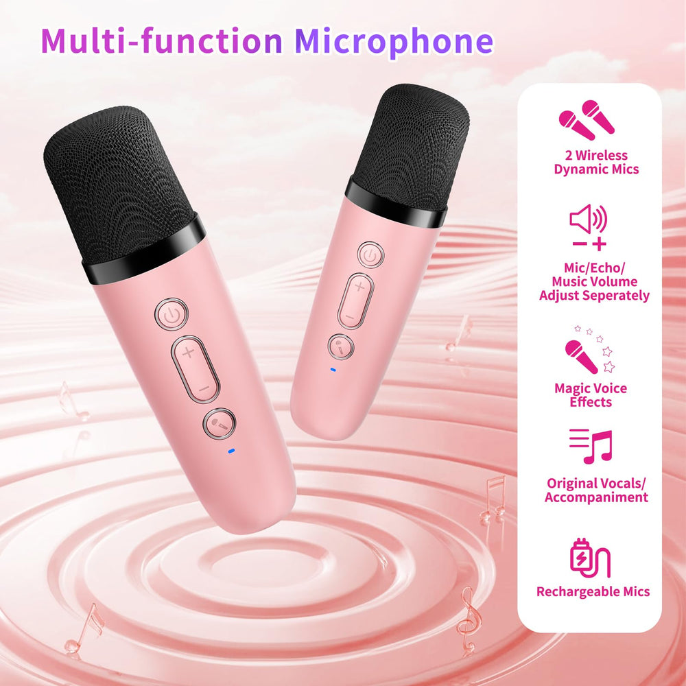 Compact, portable design for indoor and outdoor karaoke sessions.