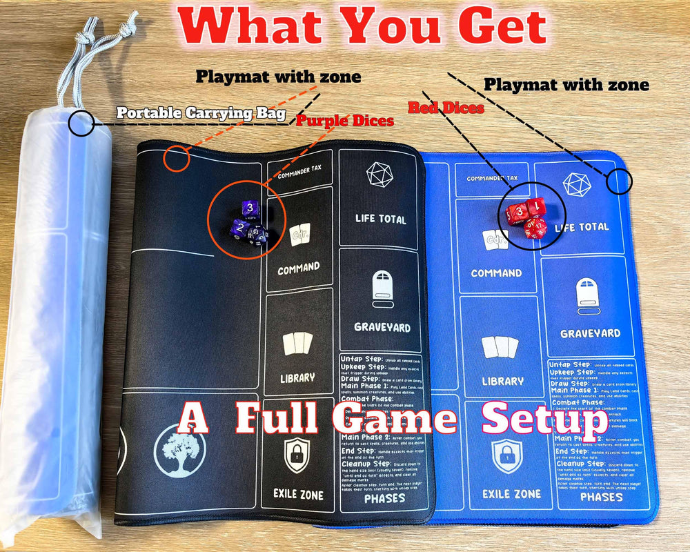 HaoSiTeck MTG playmat 24x14 inch protecting cards during play.