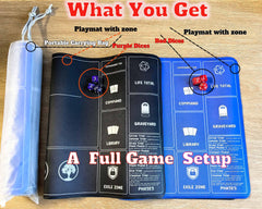 HaoSiTeck MTG playmat 24x14 inch protecting cards during play.