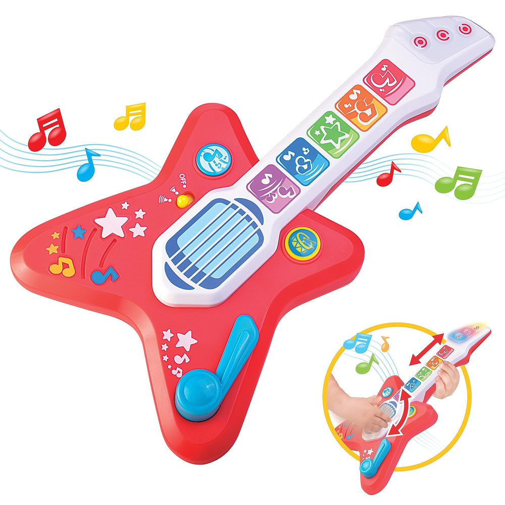 HAP-P-KID Magic Touch Guitar with touch sensor lights for engaging early exploration.