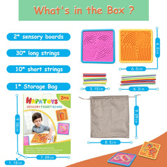 HAPATOYS kid hands using board for fine motor practice on a plane