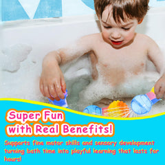 HAPATOYS BPA-free bath toy set designed for safe toddler baths