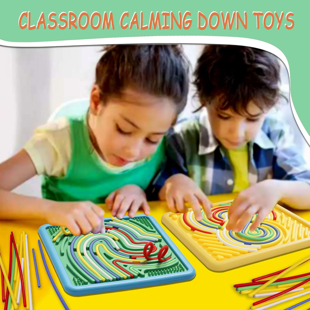 HAPATOYS Two-piece sensory board set supports dexterity and fine motor skills.