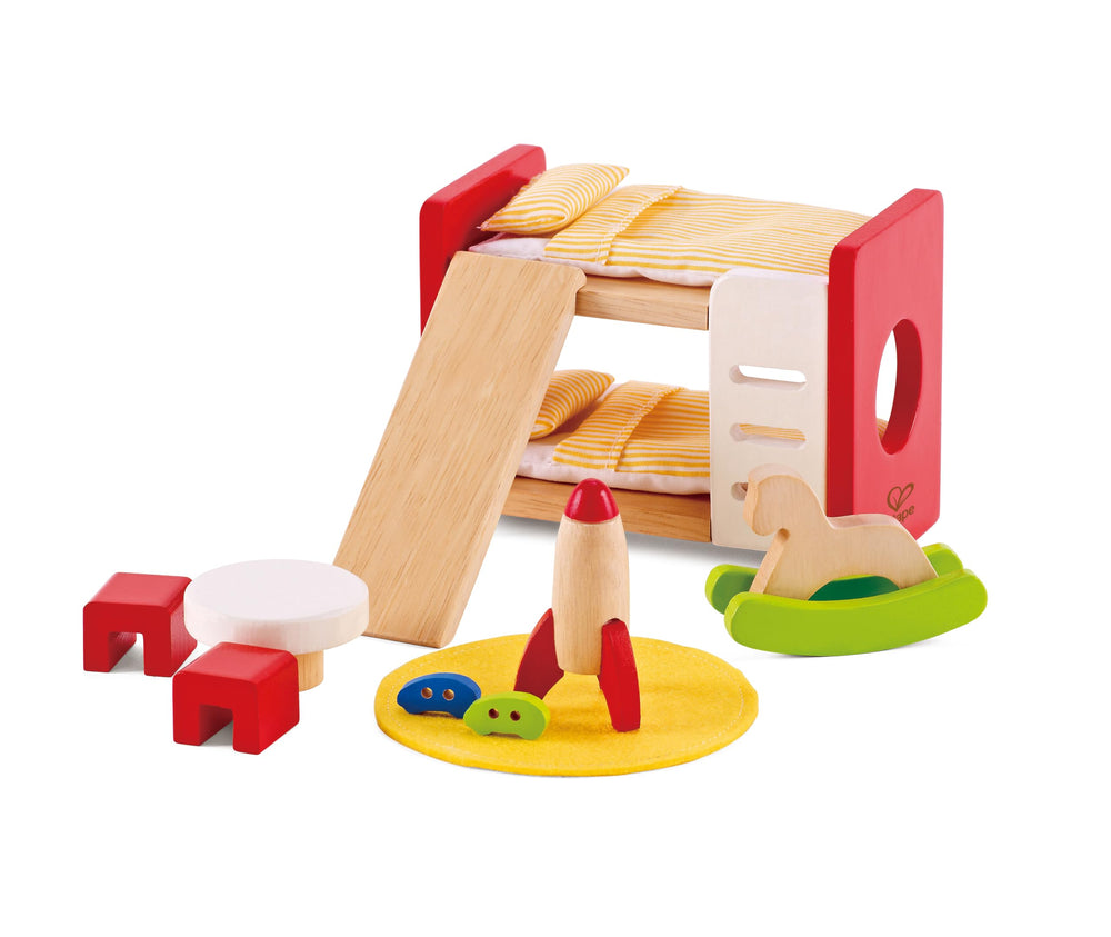 Hape rocket ship included for space themed storytelling moments