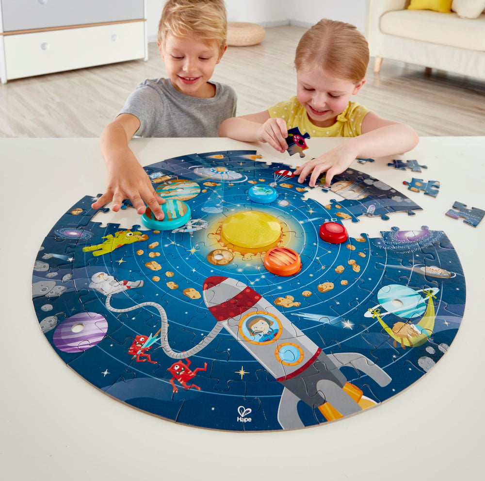 Glowing Sun and colorful planets invite tactile play and discovery