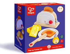 Hape pop button action adds realistic toast popping effect