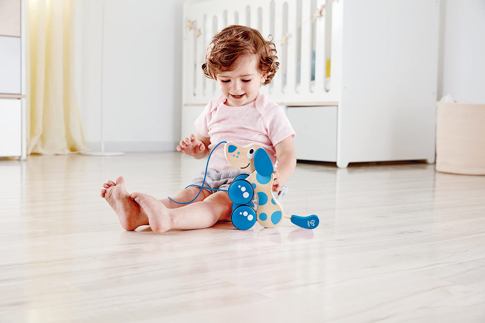 Hape Walk-A-Long Puppy supports motor skills, dexterity, and storytelling