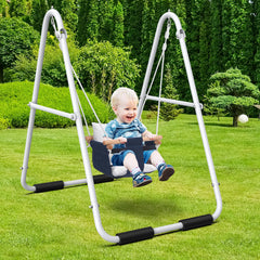 Hapfan toddler swing with stand frame for stable indoor play.