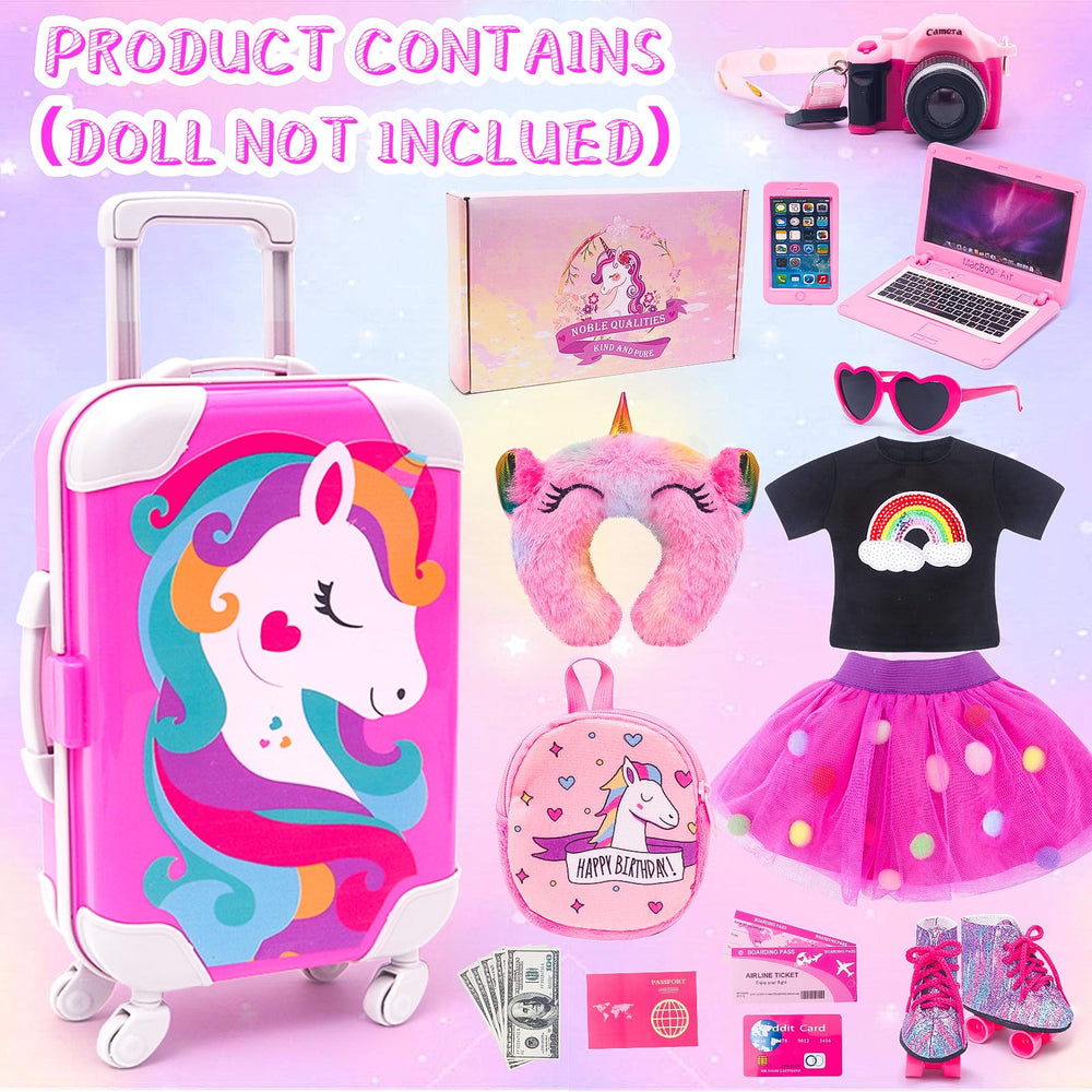 HAPGFS sequined dress for 18-inch dolls, stylish travel outfit