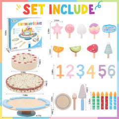 HAPGFS wooden birthday cake slices showing six even pieces for interactive storytelling