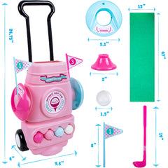 Hapinest toddler pink golf clubs designed for safe, beginner-friendly practice.