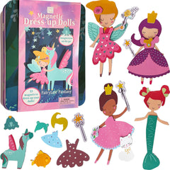 Hapinest magnetic dress-up dolls pose for imaginative storytelling during quiet play.